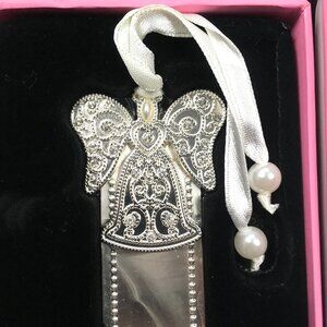 Things Remembered Silver Metal Bookmark Angel Blank Rhinestones Gifts Presents